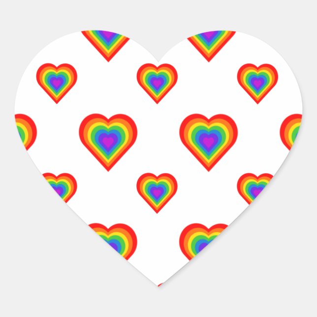Rainbow Heart Herz-Aufkleber (Vorderseite)