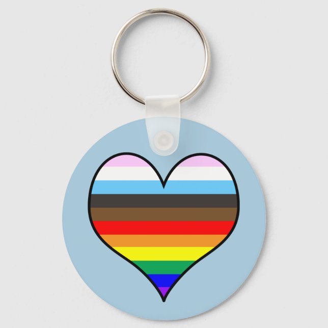 Rainbow Heart Keychain Schlüsselanhänger (Vorderseite)