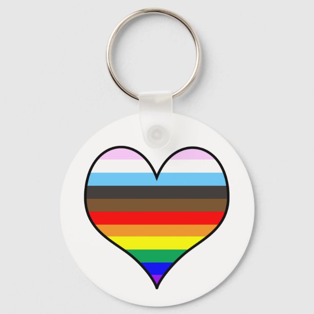 Rainbow Heart Keychain Schlüsselanhänger (Vorderseite)