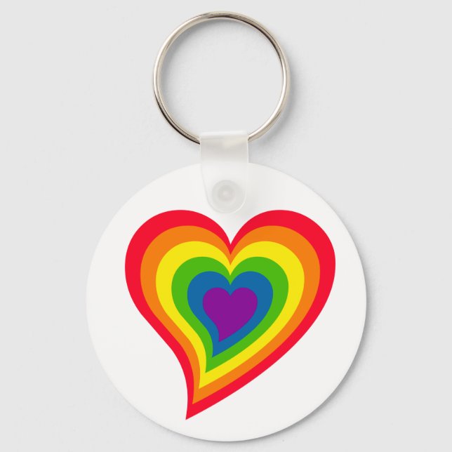 Rainbow Heart Keychain Schlüsselanhänger (Vorderseite)