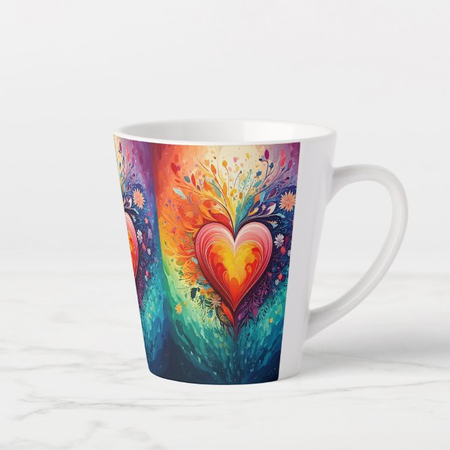 Rainbow heart Latte Mug (Droite)