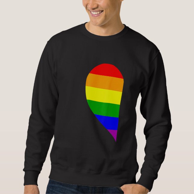 Rainbow Heart Lgbt Matching Gay Couple Valentine's Sweatshirt (Vorderseite)