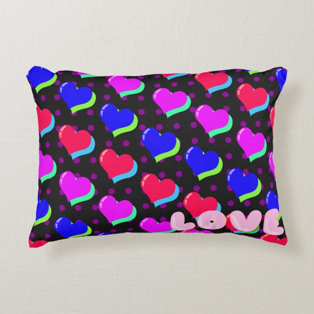 Rainbow Heart Liebe Dekokissen (Vorderseite)