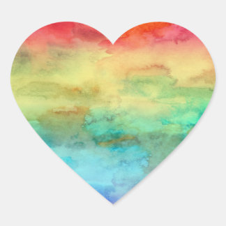 Rainbow Heart Liebe fröhliches Hell Herz-Aufkleber