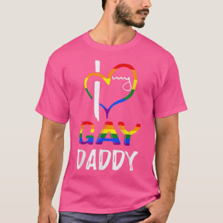 Rainbow Heart Liebe Gay Daddy LGBTQ LGBT Pride Mon T-Shirt