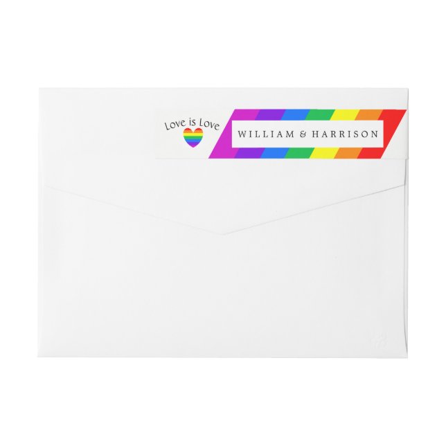 Rainbow Heart Liebe ist Liebe Hochzeit (Rückseite)