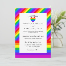 Rainbow Heart Liebe ist Liebe Hochzeit Einladung
