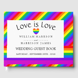 Rainbow Heart Liebe ist Liebe Hochzeit Gästebuch