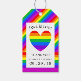 Rainbow Heart Liebe ist Liebe Hochzeit Geschenkanhänger