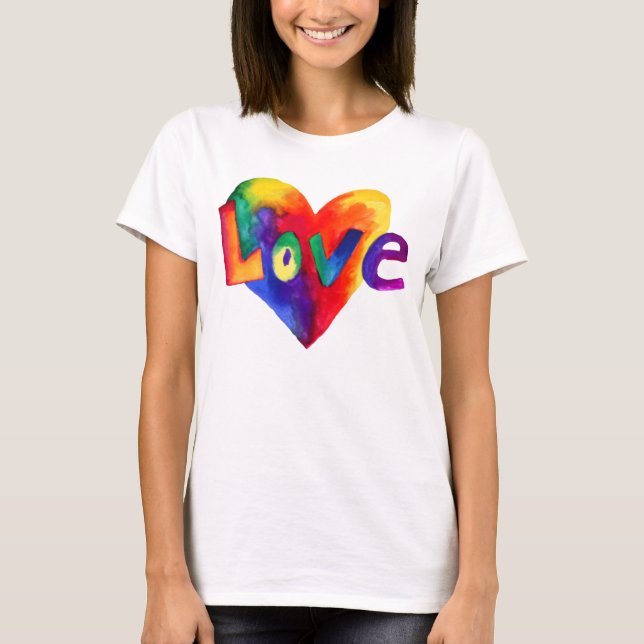 Rainbow Heart Liebe Word Flows Tank Top (Vorderseite)