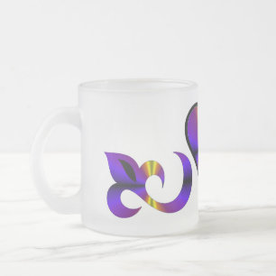 Rainbow Heart Lily and Butterfly Mattglastasse