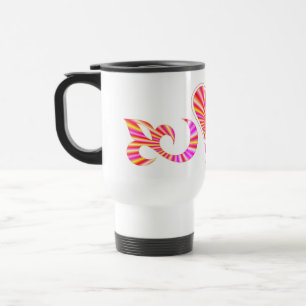 Rainbow Heart Lily and Butterfly Reisebecher