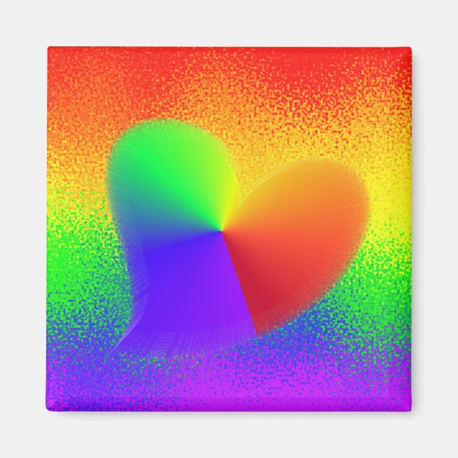 Rainbow Heart Magnet (Vorne)