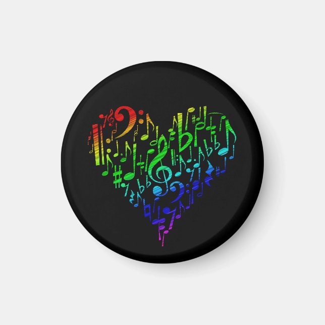 Rainbow Heart Magnet Black (Vorne)