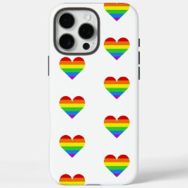 Rainbow Heart Motif iPhone 16 Pro Max Coque