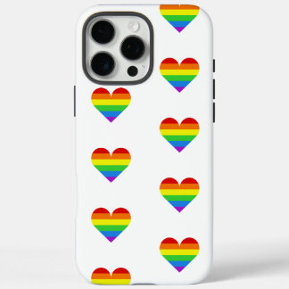 Rainbow Heart Motif iPhone 16 Pro Max Coque