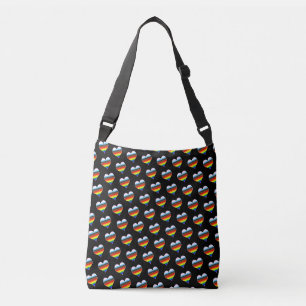 Rainbow Heart Muster Crossbody Bag Tragetaschen Mit Langen Trägern
