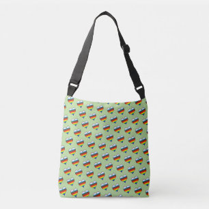 Rainbow Heart Muster Crossbody Bag Tragetaschen Mit Langen Trägern