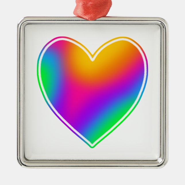 Rainbow Heart Ornament Aus Metall (Vorne)