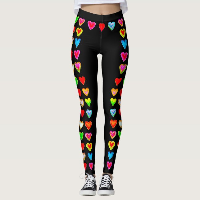 Rainbow Heart Pastel Leggings (Devant)