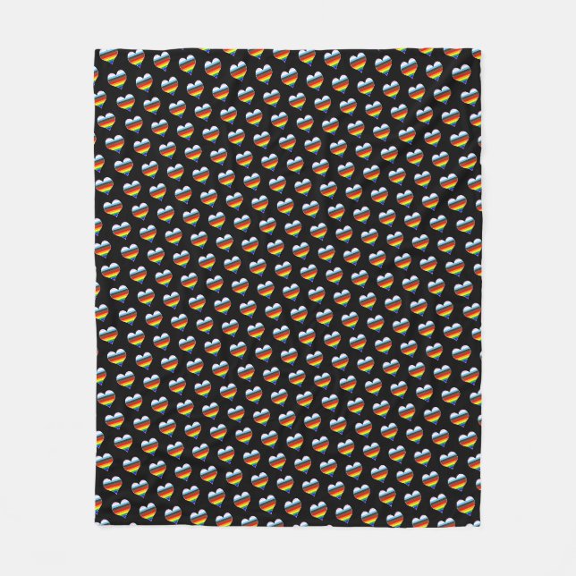 Rainbow Heart Pattern Fleece Blanket (Vorderseite)