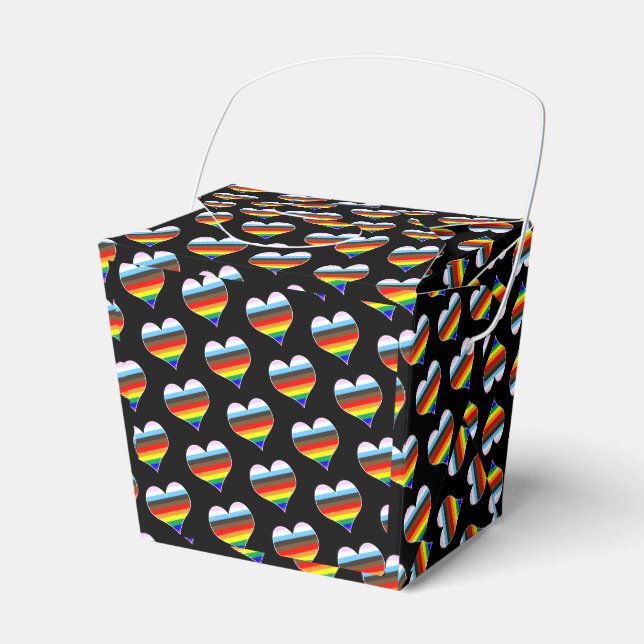 Rainbow Heart Pattern Gefälligkeitsbox Geschenkschachtel (Vorderseite)