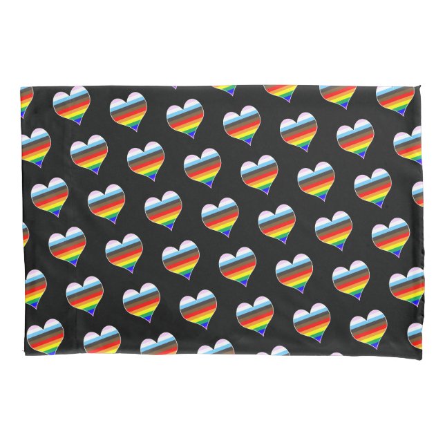 Rainbow Heart Pattern Kissenbezug (Vorderseite)