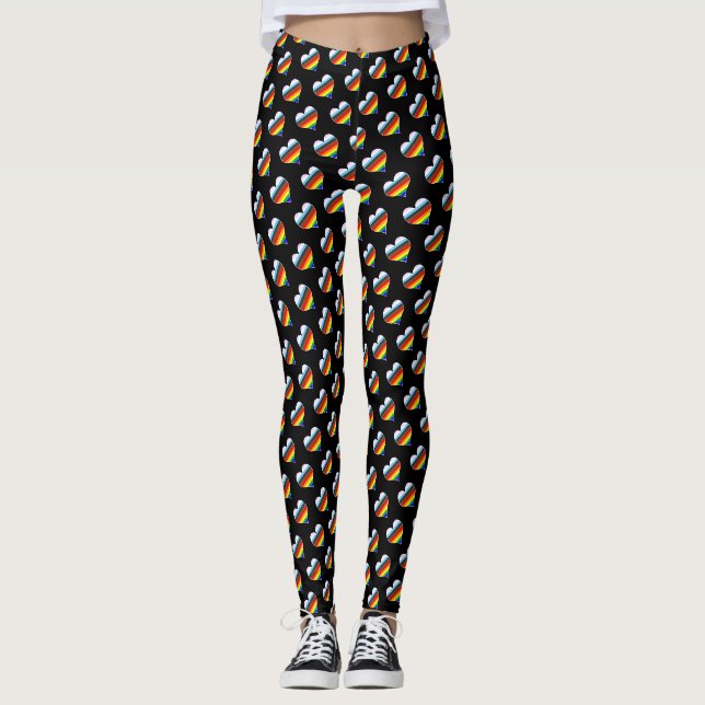 Rainbow Heart Pattern Leggings (Vorderseite)