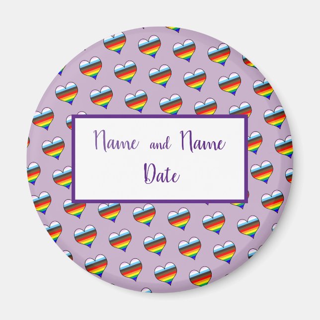 Rainbow Heart Pattern Magnet (Vorne)