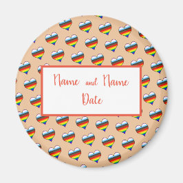 Rainbow Heart Pattern Magnet