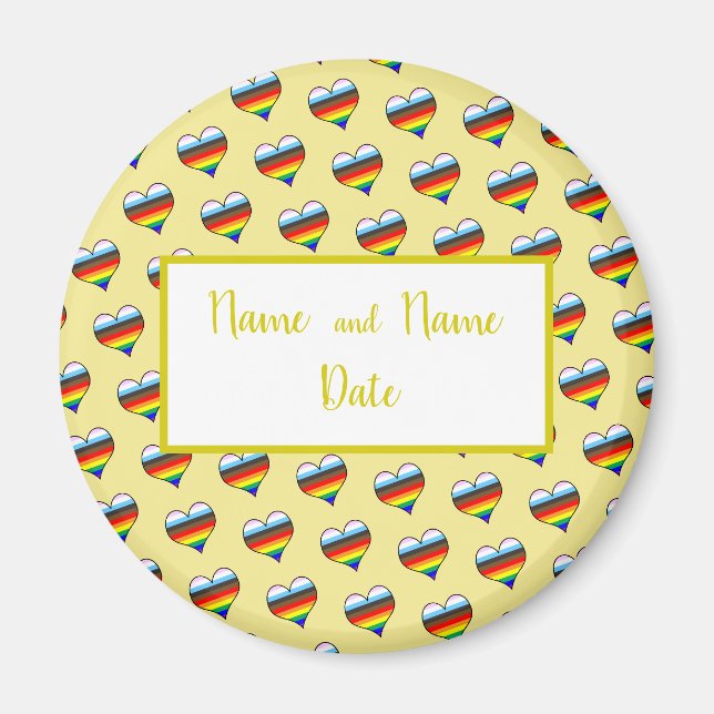 Rainbow Heart Pattern Magnet (Vorne)
