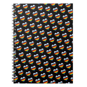 Rainbow Heart Pattern Notebook Notizblock