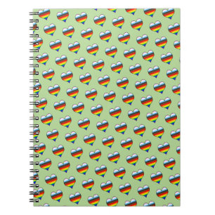 Rainbow Heart Pattern Notebook Notizblock