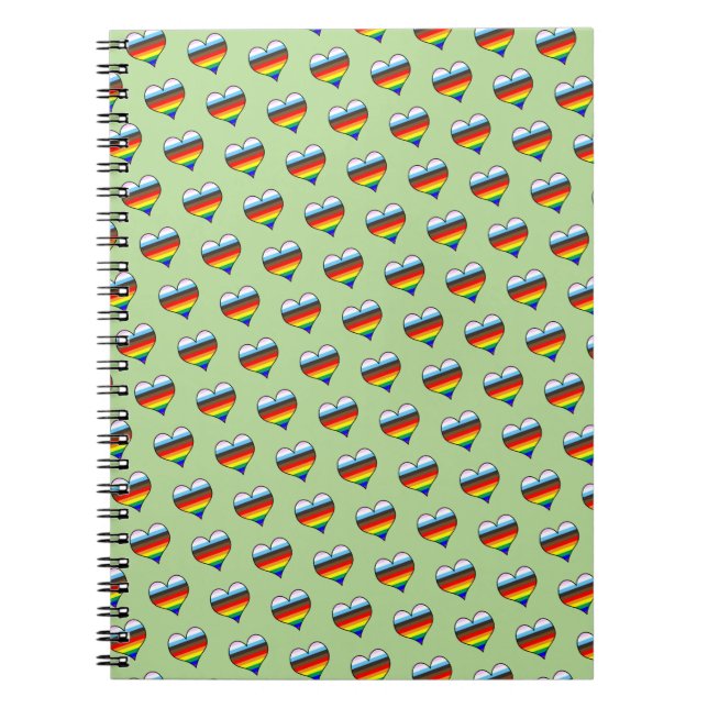 Rainbow Heart Pattern Notebook Notizblock (Vorderseite)