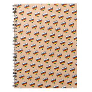 Rainbow Heart Pattern Notebook Notizblock