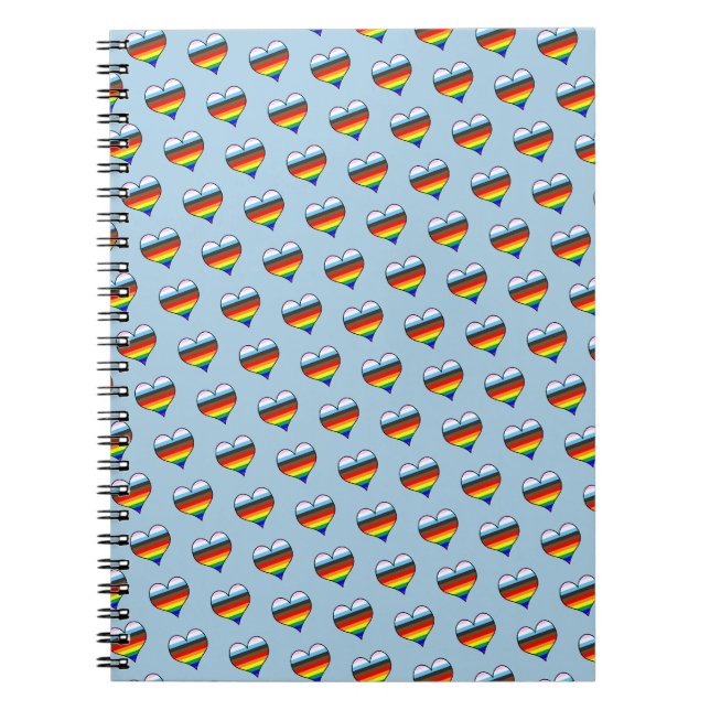 Rainbow Heart Pattern Notebook Notizblock (Vorderseite)