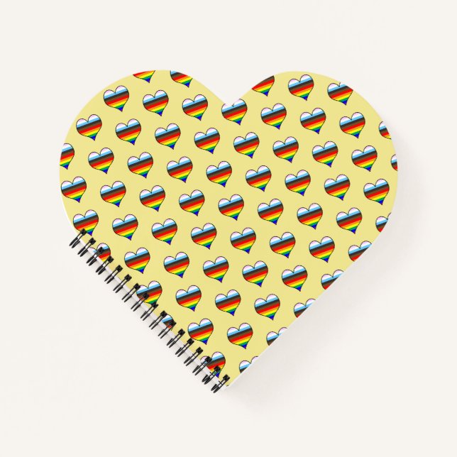 Rainbow Heart Pattern Notebook Notizbuch (Vorderseite)