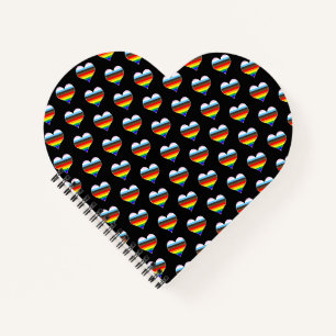 Rainbow Heart Pattern Notizbuch