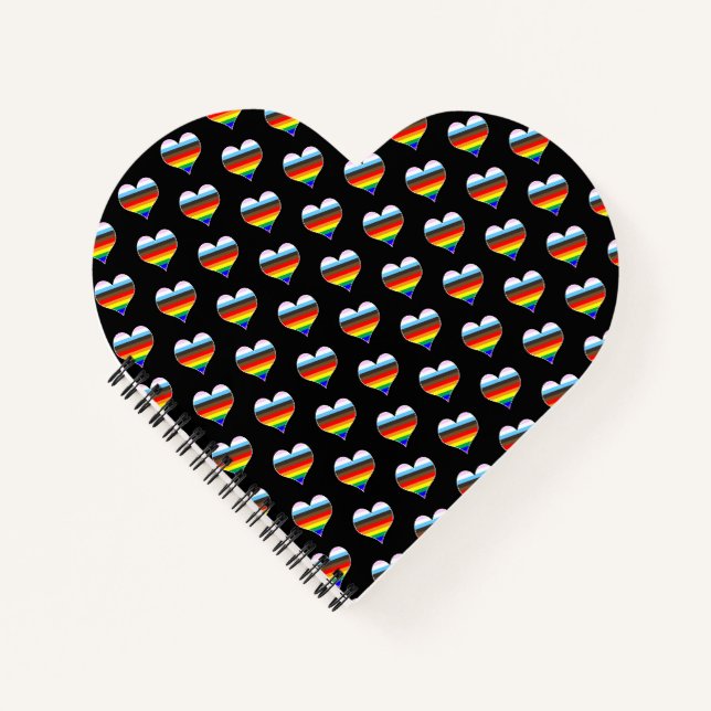 Rainbow Heart Pattern Notizbuch (Vorderseite)