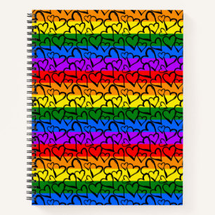 Rainbow Heart Pattern Notizbuch