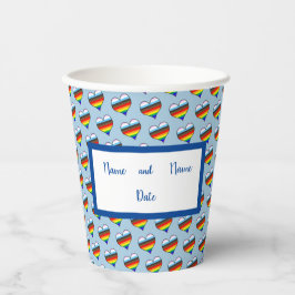 Rainbow Heart Pattern Paper Cups Pappbecher