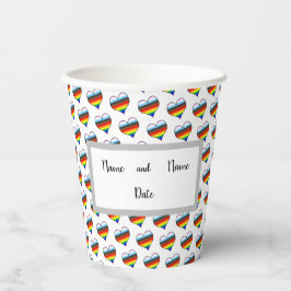 Rainbow Heart Pattern Paper Cups Pappbecher
