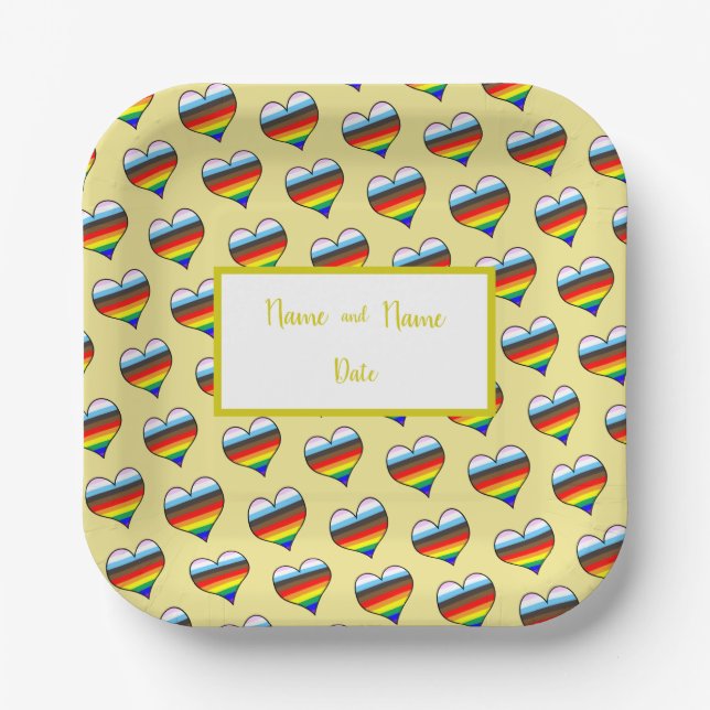 Rainbow Heart Pattern Paper Teller (Vorderseite)