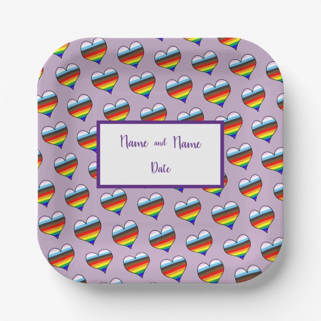 Rainbow Heart Pattern Paper Teller (Vorderseite)