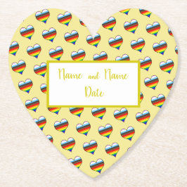 Rainbow Heart Pattern Paper Untersetzer