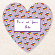 Rainbow Heart Pattern Paper Untersetzer