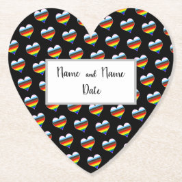 Rainbow Heart Pattern Paper Untersetzer