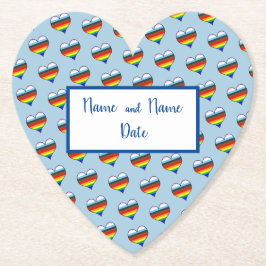 Rainbow Heart Pattern Paper Untersetzer