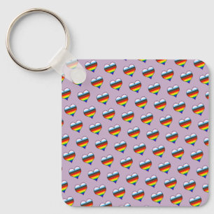 Rainbow Heart Pattern Schlüsselanhänger