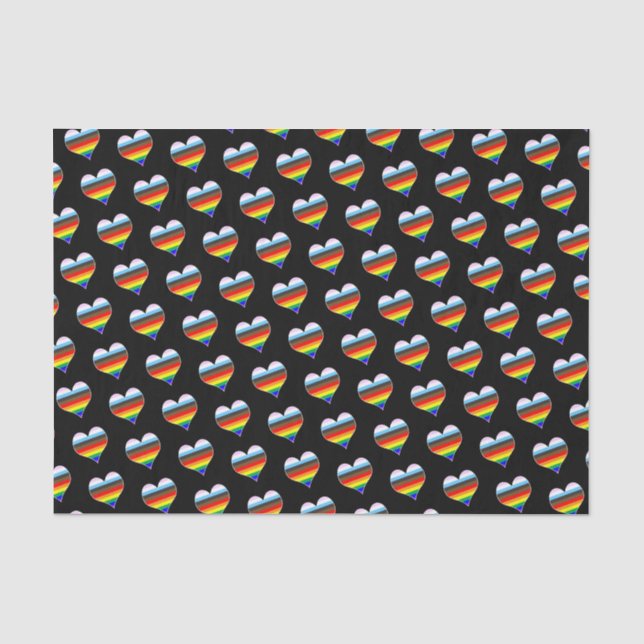 Rainbow Heart Pattern Seidenpapier (Vorderseite)